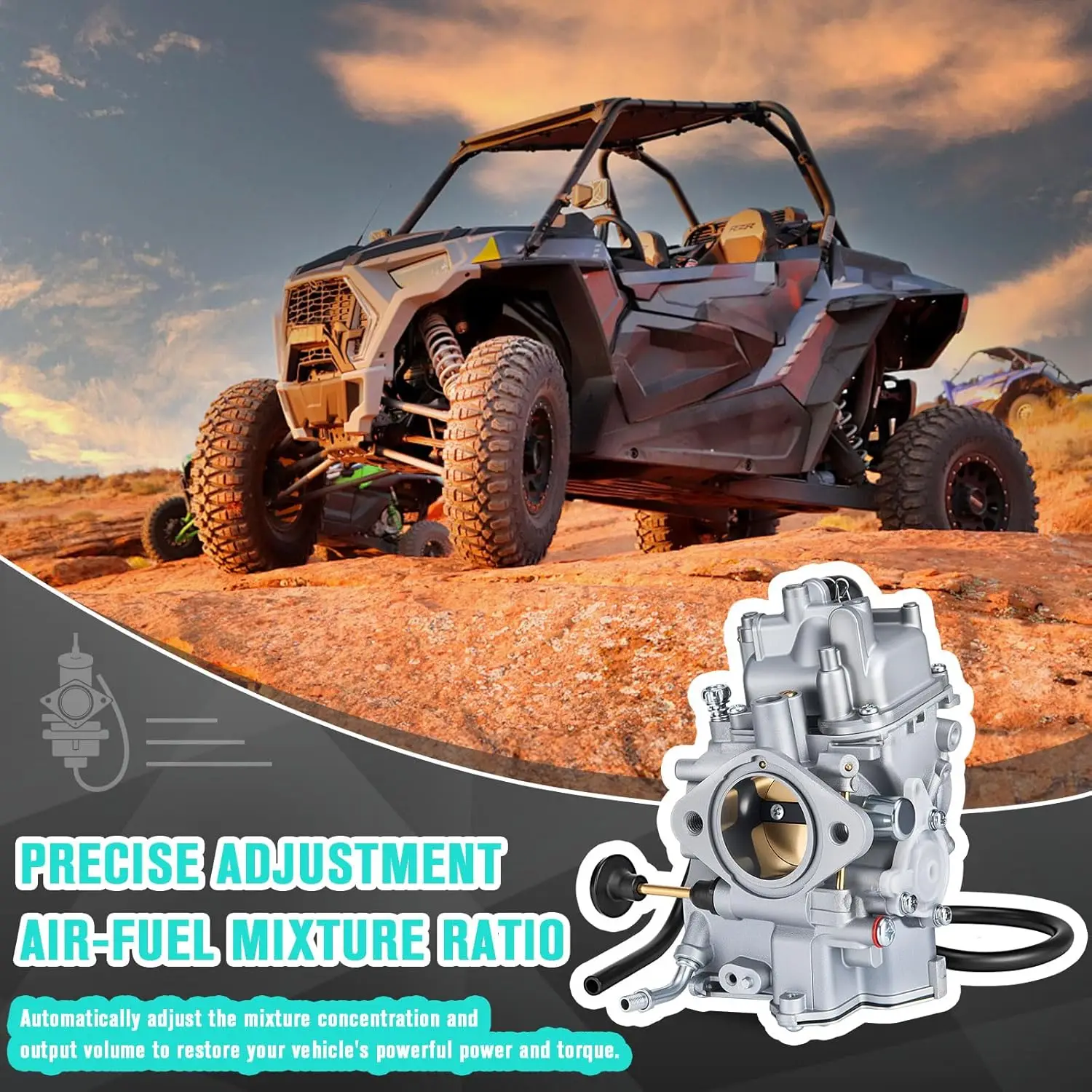 Фото Карбюратор для YFM350, совместимый с Yamaha 1987-1990 и 1992-1995 Moto-4 350, YFM350/1987-2004 Warrior 350, YFM350/1987-1998 Big №3