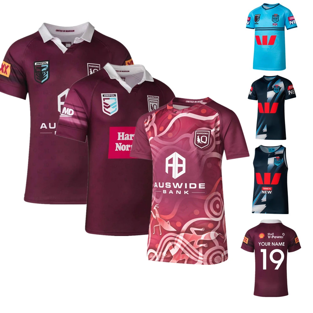 

QLD Maroons INDIGENOUS Harvey Norman 2023 rugby jersey Australia QUEENSLAND STATE OF ORIGIN NSW BLUES Training rugby shirt