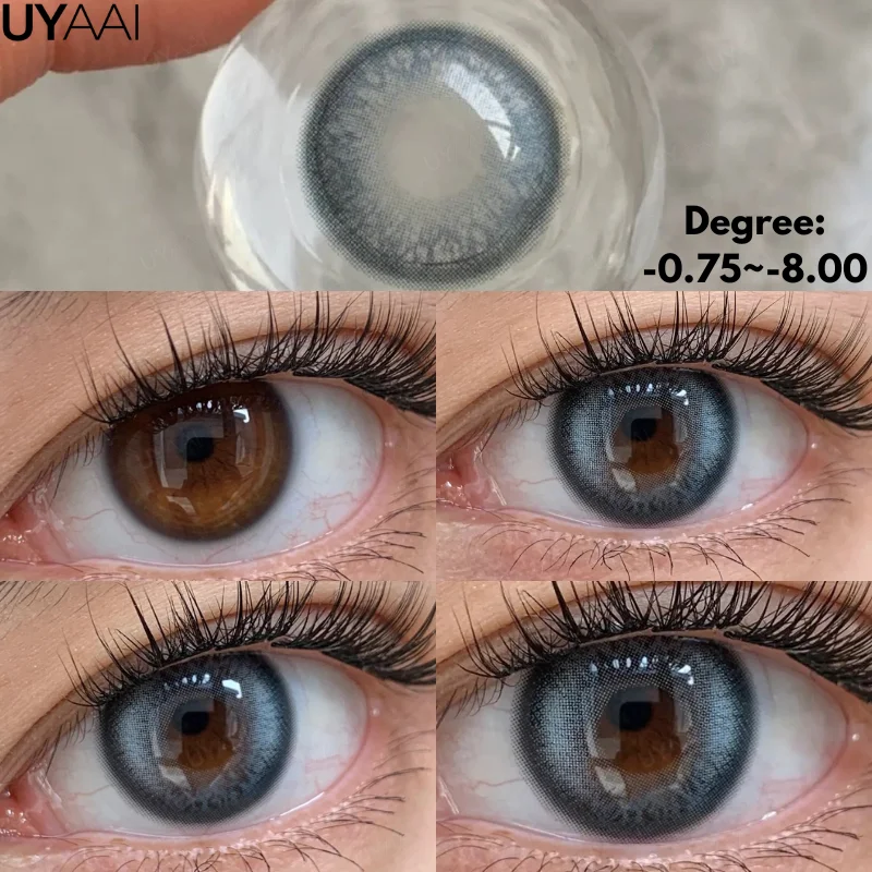 

UYAAI Color Contact Lenses for eyes y2k Lenses with Diopters Mens Glasses Blue Big Eye Lenses Mermaid Green Myopia Lenses