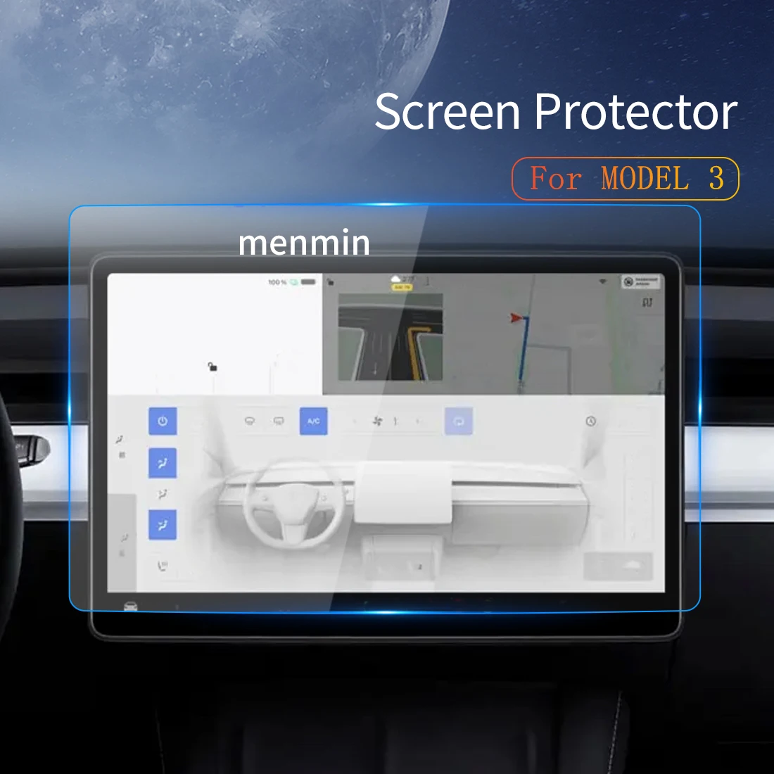 

For Tesla Model 3 2023 Car Stickers Carplay Screen Protector Dash Tempered Glass Protective Film Navigation Vehicle Accrssories