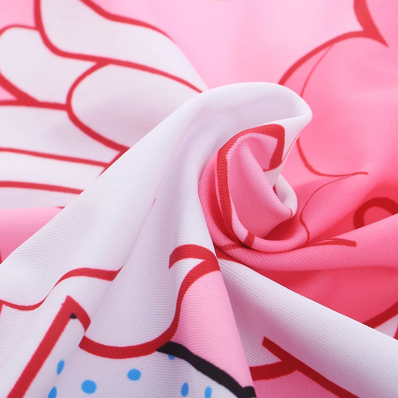 2022 New Conjoined Body Bathing Cap Pink  2 Piece Set Girl  Swimming Suit Quick Drying Lovely Comfortable Ventilation Swimwear