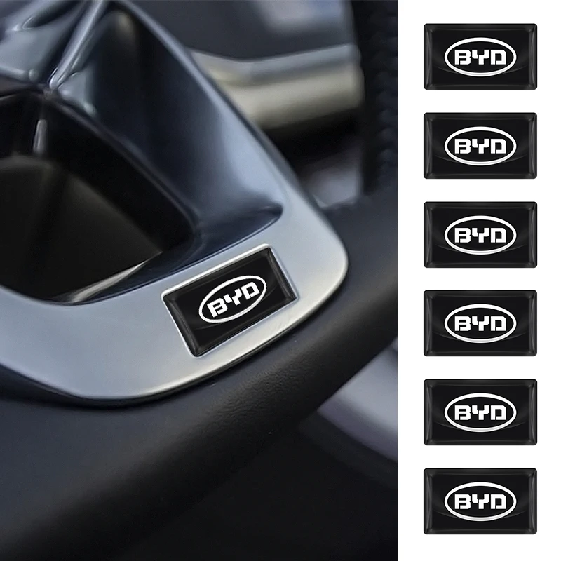 

10pcs Car Steering Wheel Sticker Interior Auto Badge Styling Decals For BYD F3 F0 S6 Battery Tang Suragical Mask EV 2021 G3 F3R