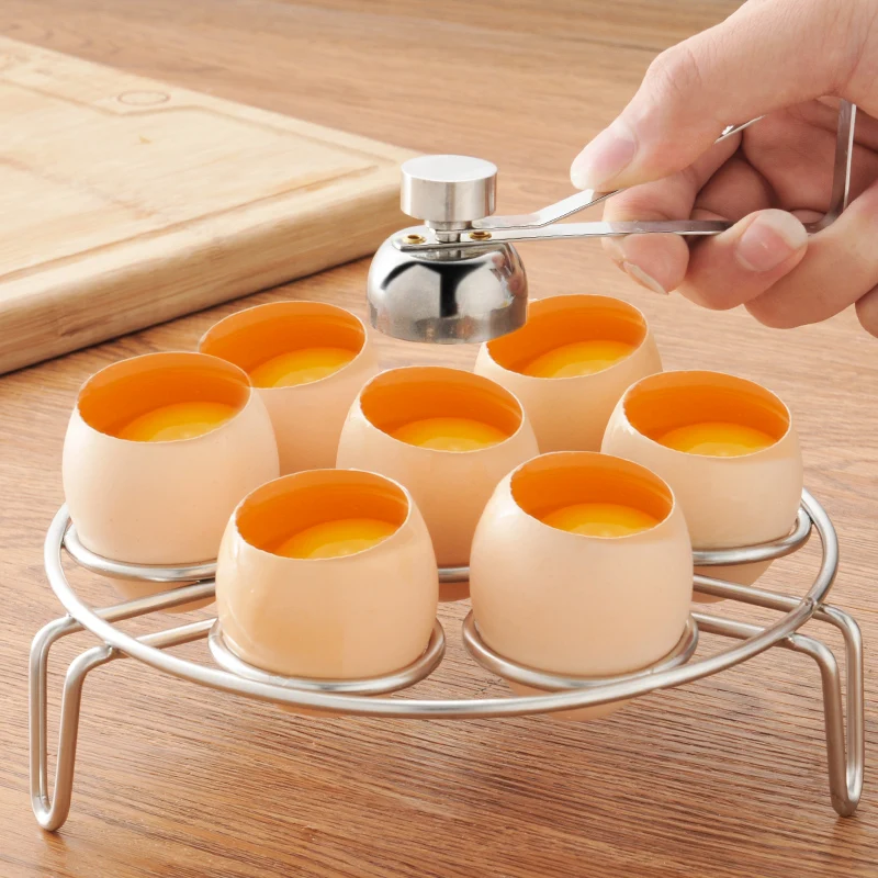 1PC Stainless Steel Egg Topper Cutter Creative Beat Opener Raw Eggs Cracker Separator Shell Opening Tool Kitchen Cooking Gadgets