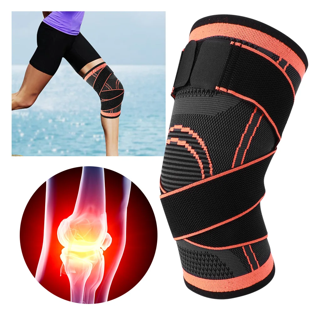 

Sport Compression Knee Pads Knitted Nylon Elastic Support Strap Basketball Riding Protection Lightweight Breathable Nonslip Gear
