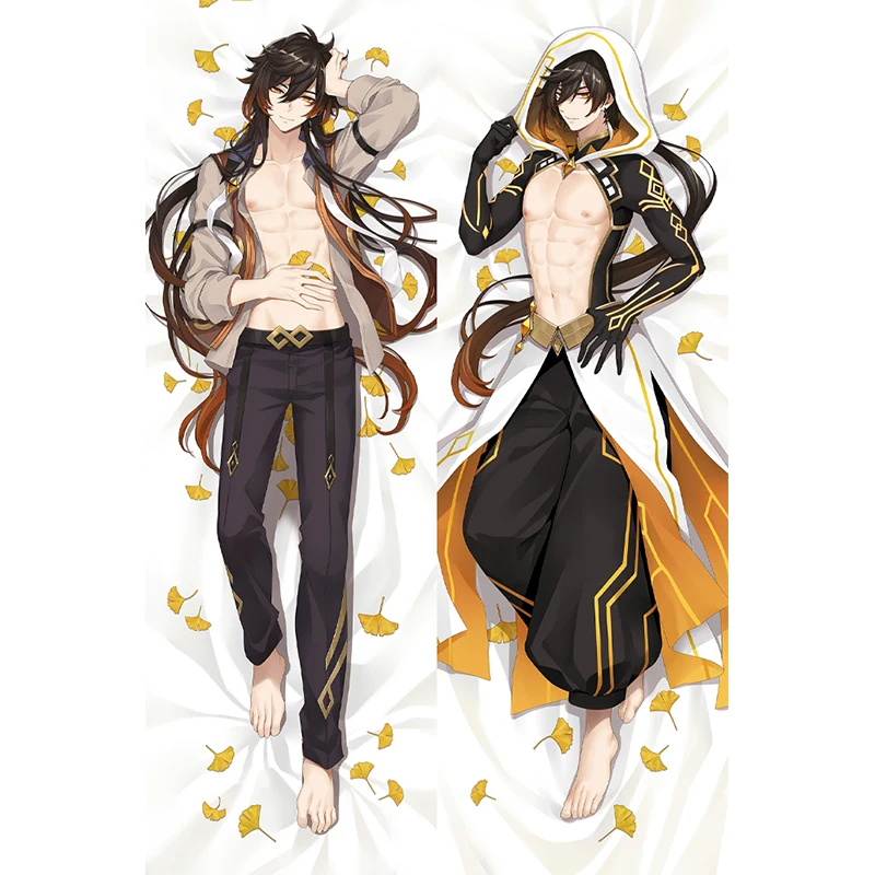 

New PatternGame Genshin Impact Zhong Li Anime Dakimakura Hugging Body Pillow Case Otaku Man BL Long Throw Cushion