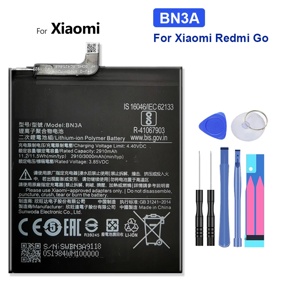 3000mAh BN3A for Xiao mi Battery For Xiaomi Redmi Go RedmiGo Mobile Phone Bateria + Free tool