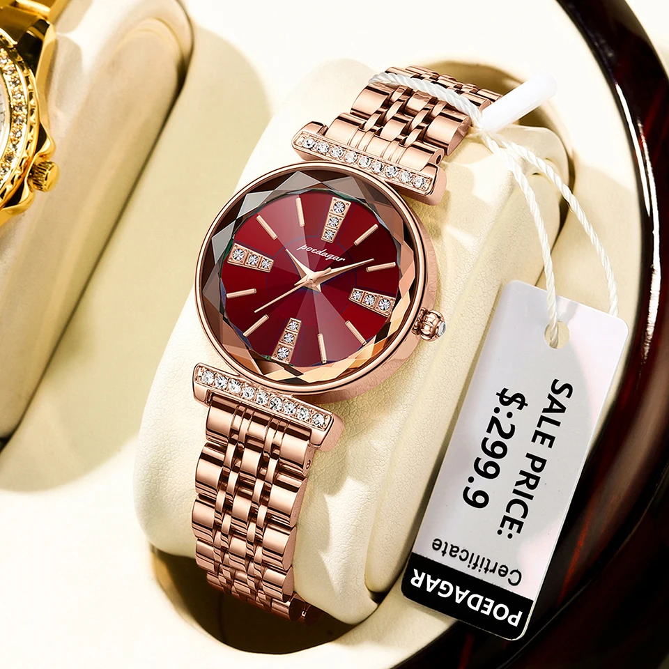 POEDAGAR Luxury Watches For Ladies Top Brand Stainless Steel Waterproof Quartz Female Wrist Watch Relogio Feminino Girl Gift+box
