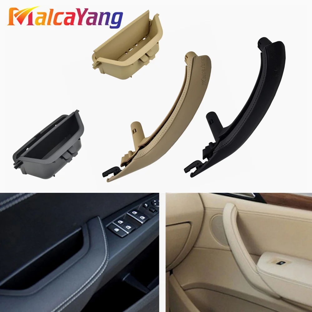 

LHD RHD Beige Black Car left Right Interior Door Handle Inner Door Panel Handle Pull Trim Cover For BMW X3 X4 F25 F26 2010-2017