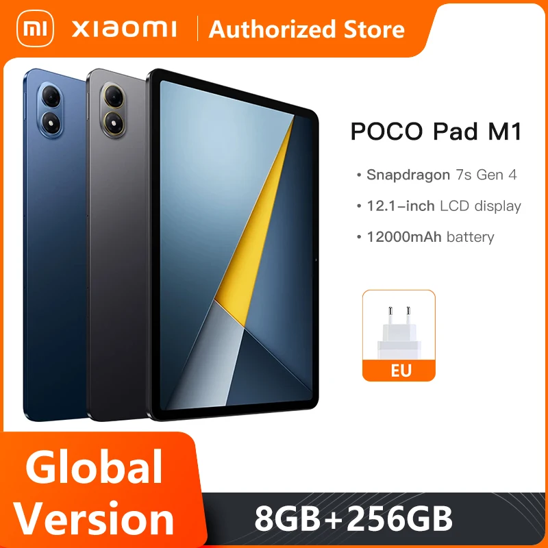 Фото Глобальная версия планшета POCO Pad M1 с процессором Snapdragon 7s Gen 4, 8-мегапиксельной камерой, 120 Гц, 12,1-дюймовым 2.5K дисплеем с кристально чистым изображением и быстрой зарядкой 33 Вт. №1