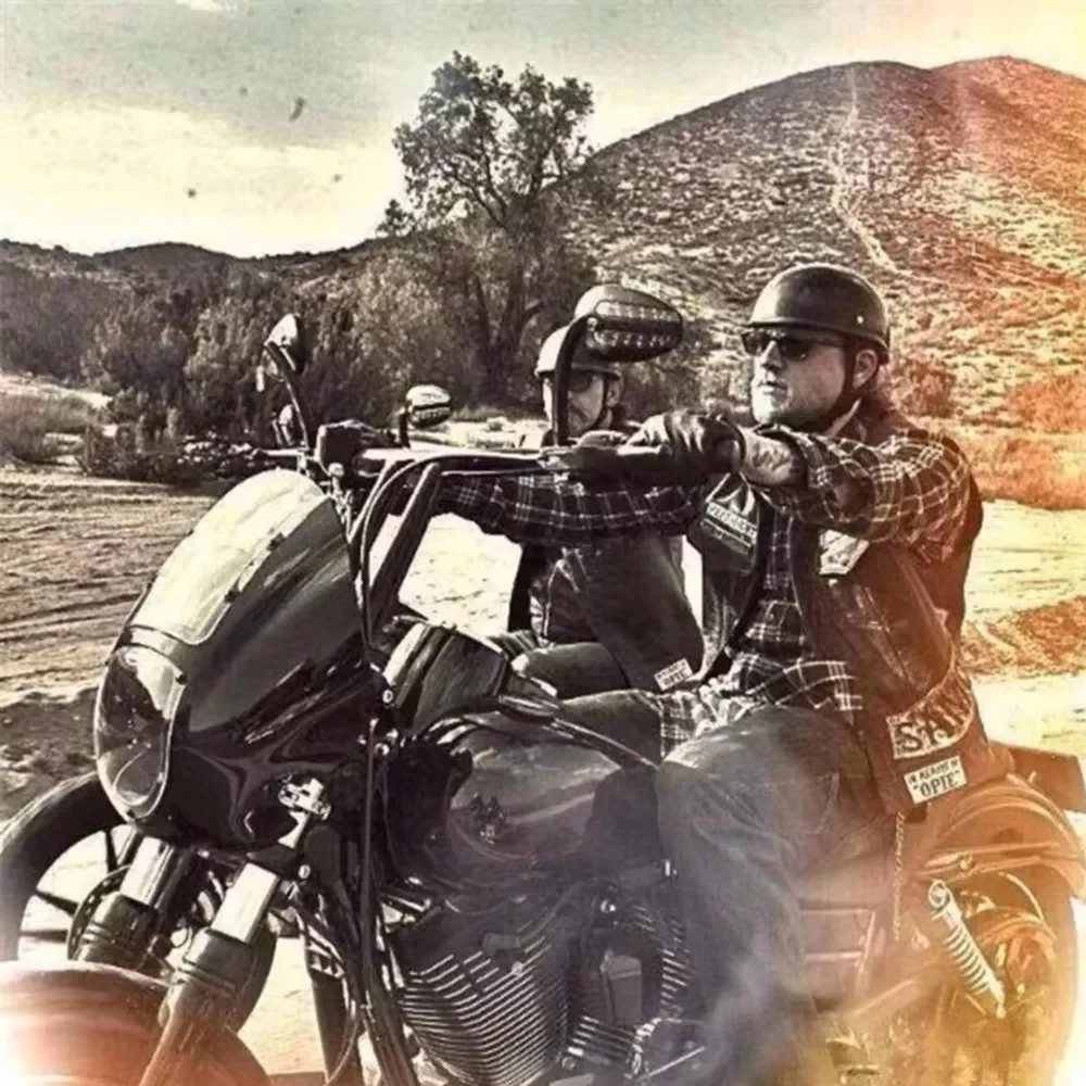 Винтажный Мотоциклетный Полузакрывающийся Шлем Унисекс В Стиле Ретро Для Кафе