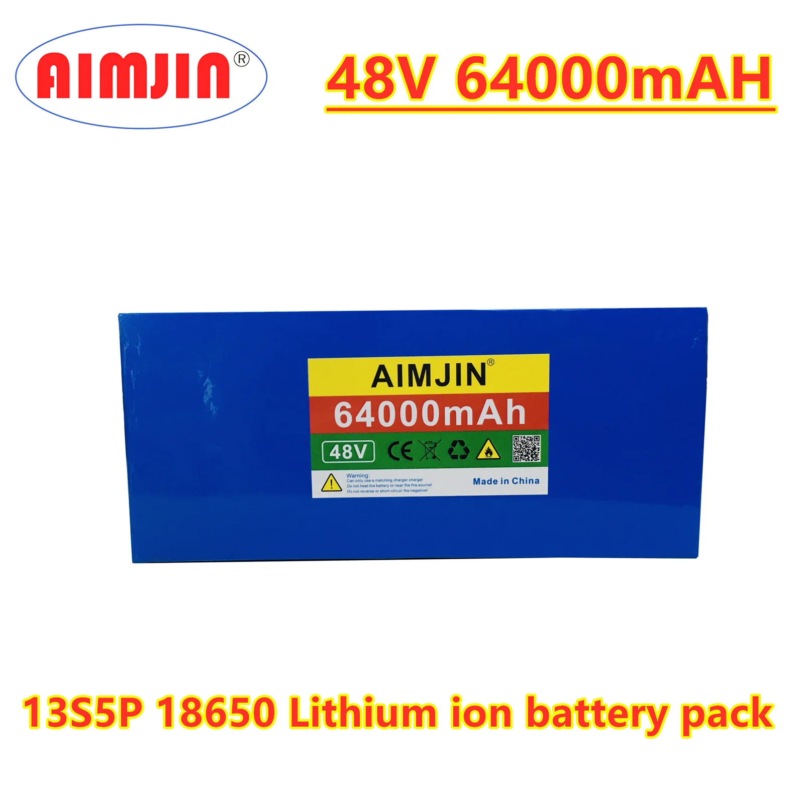 

48V 64Ah 18650 13S5P 1000W for Electric Scooter E-Bike Battery Pack