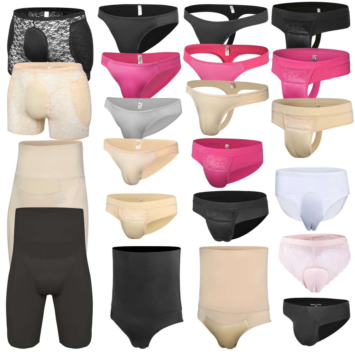 Gay Hiding Gaff Panties Fake Vaginal Padded Shaper Briefs for Crossdressing Transgender Sexy Sissy Thongs Underpant Calzoncillos