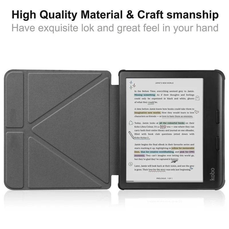 Фото GEFENIS для Funda Kobo Libra Color Case 2024, умная складная подставка, чехол для Ereader из искусственной кожи для Coque Kobo Libra Color Kobo Libra 2 №4