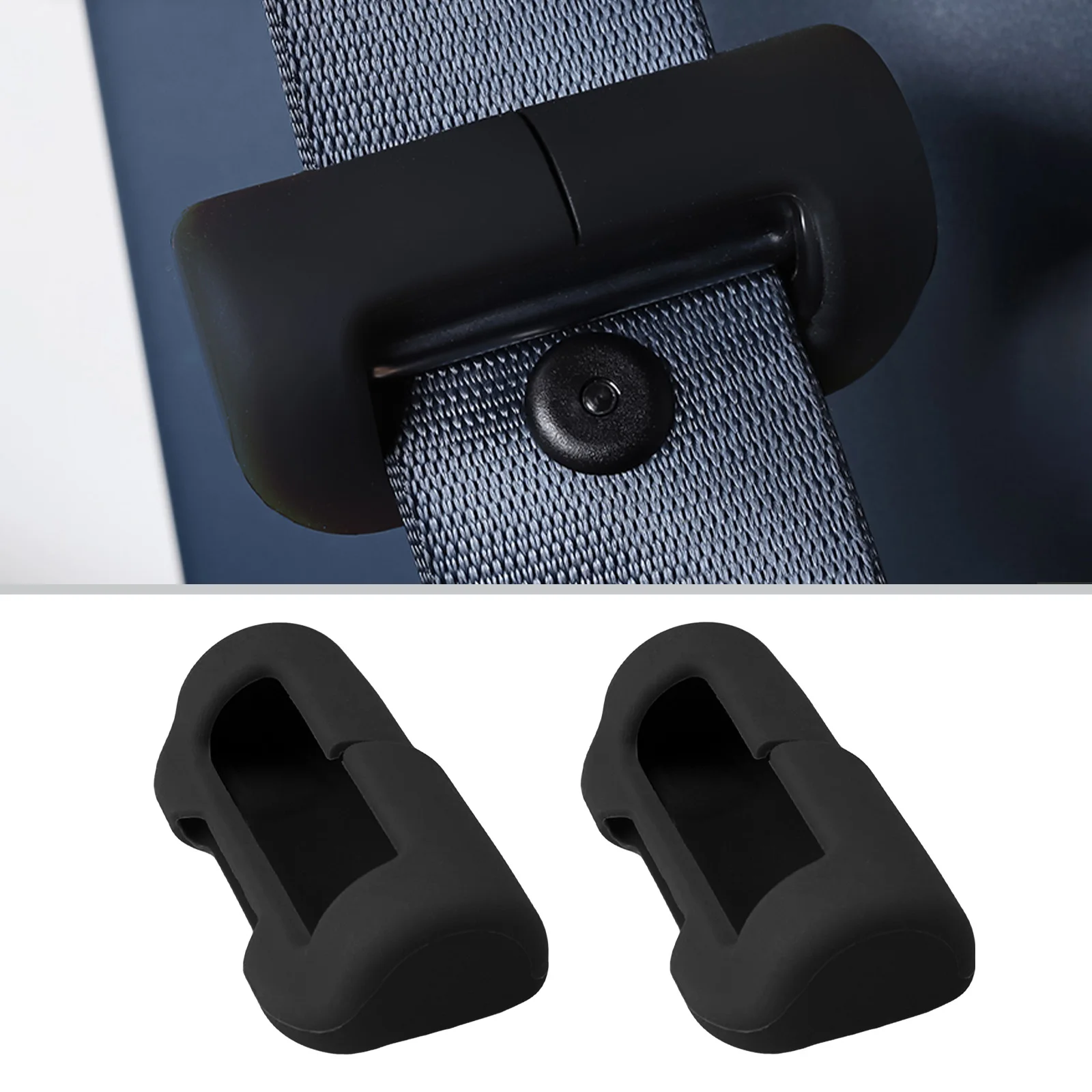 

For Tesla Model 3/Y Seat Belt Buckle Protective Cover Silicone Collision Avoidance Red Black Car Safety Belt Clip Protector