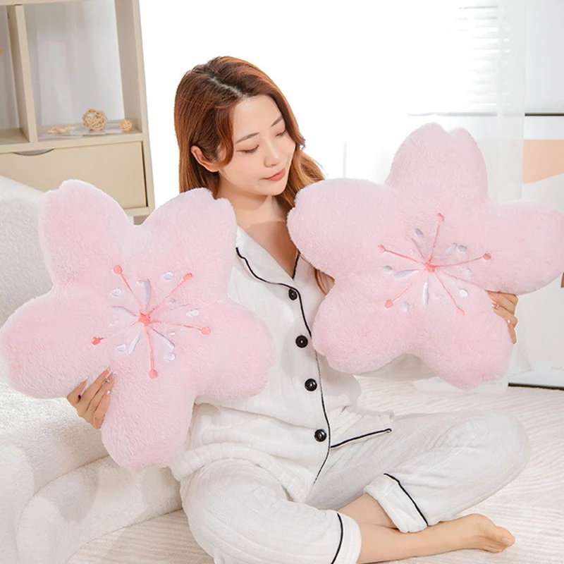 Новые плюшевые подушки с розовой сакурой кавайный цветок плюшевая подушка