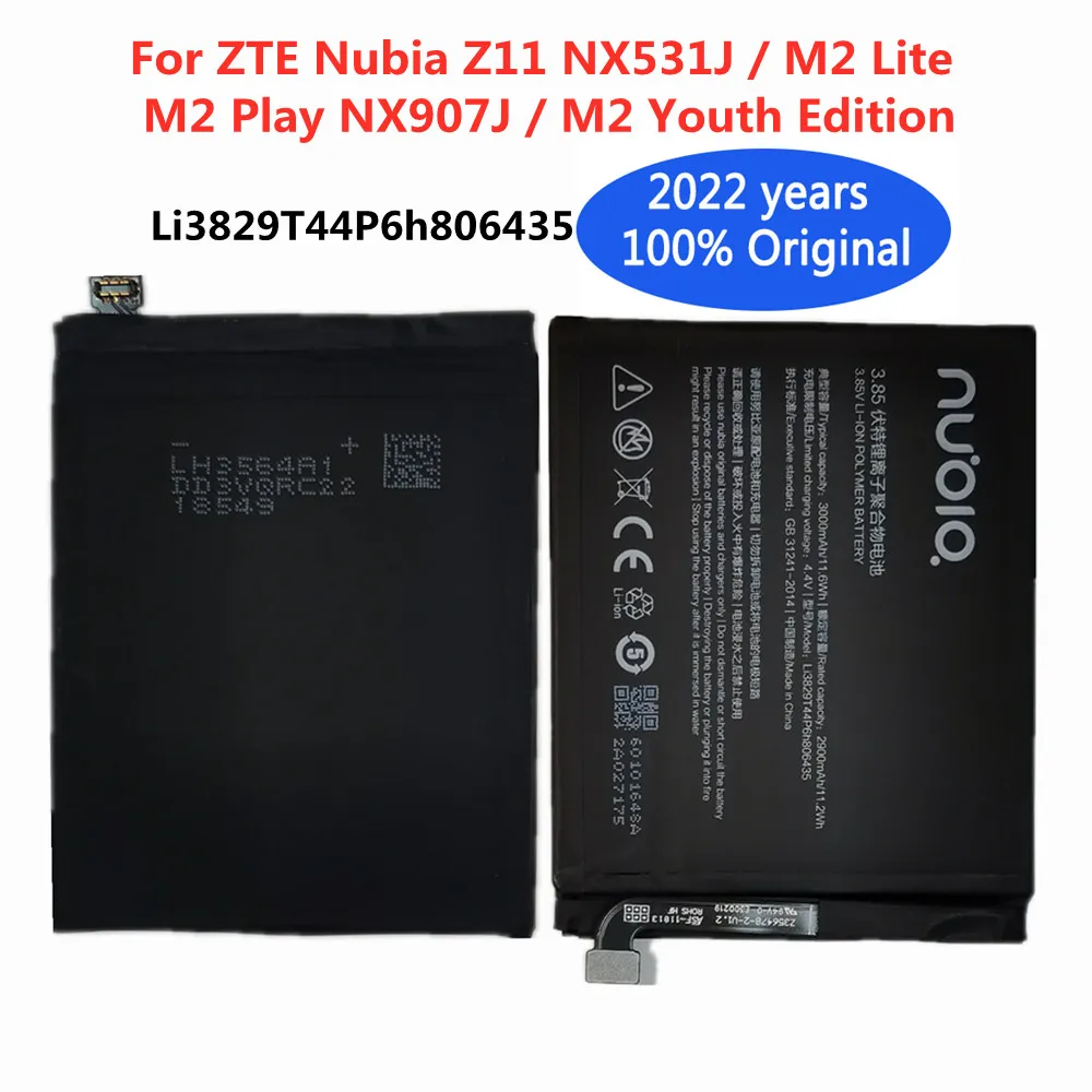Новые оригинальные аккумуляторы Li3829T44P6h806435 3000 мАч для телефона ZTE Nubia M2 Lite Z11 NX531J M2 Play NX907J M2 Youth Edition