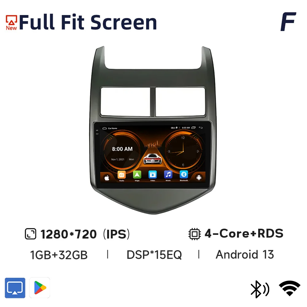 

Автомобильный радиоприемник JIUYIN для Chevrolet Aveo 2 Sonic T300 2011-2015, беспроводной CarPlay Android Auto No 2 din 2din DVD
