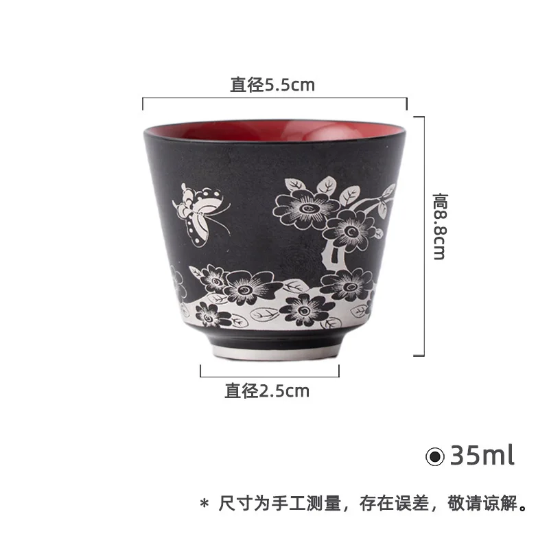 

Черные керамические чашки-бабочки Jianzhan Master 35 мл