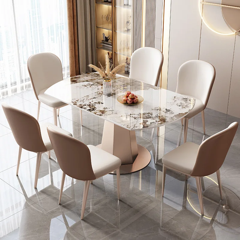 

Extendable Marble Dining Table Center Round Conference Dressing Dining Table Kitchen Restaurant Juegos De Comedor Home Furniture