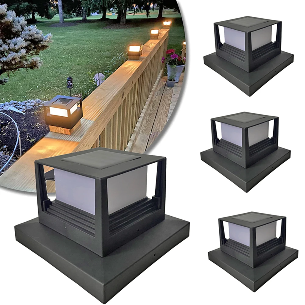 

Solar Powered Post Light IP54 Waterproof Outdoor Column Patio Fence Gate Lamp Solar Energy Outdoor Lighting Fixyure