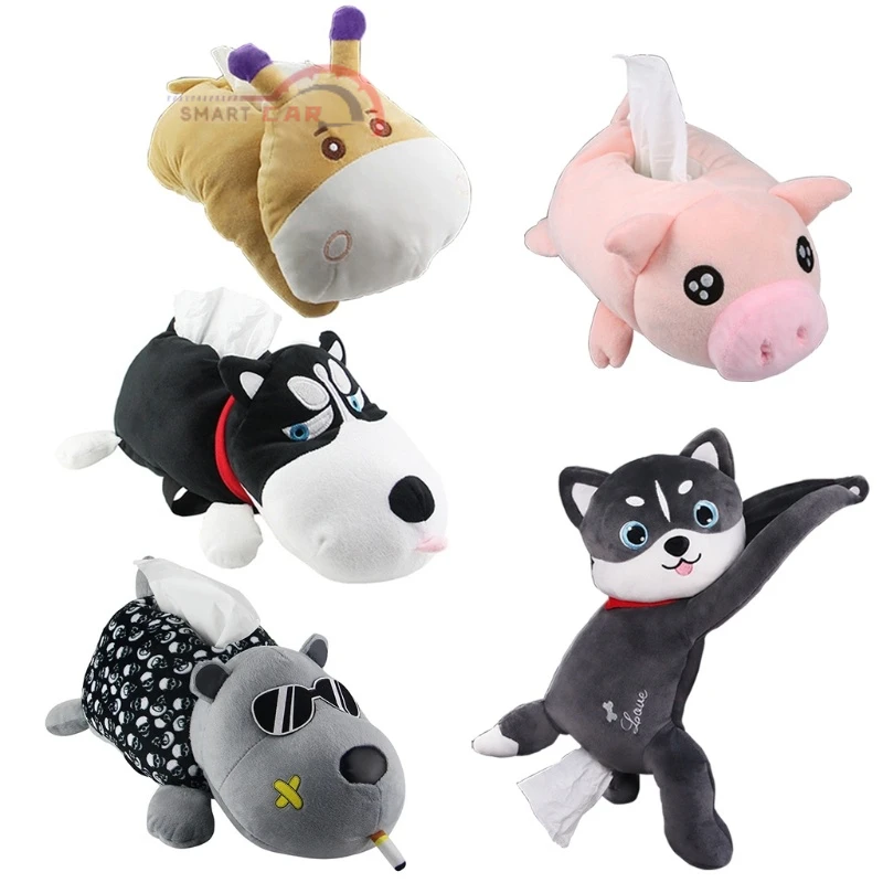 

Plush Dog Toy style Tissue Holder Tissue Box Cartoon Tissue Cover Paper Holder Napkin Box Paper Storage Box
