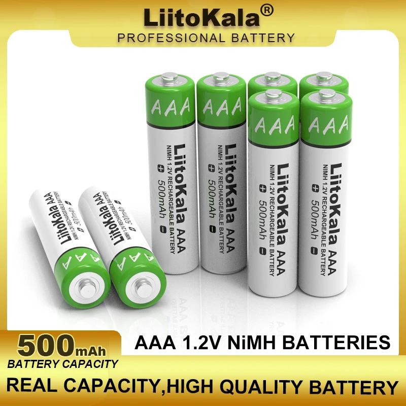 1-40 шт. LiitoKala оригинальная NiMH аккумуляторная батарея AAA 1 2 В 500 мАч подходит для