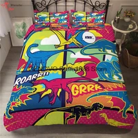 cartoon dinosaur duvet covers pillowcases comic single double queen king comforter bedding sets bed cover bedclothes bed cover