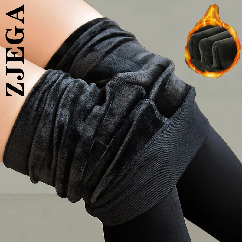 

Однотонные леггинсы Zjega, модные женские зимние леггинсы с бархатной подкладкой, женские плотные теплые леггинсы, эластичные леггинсы для женщин