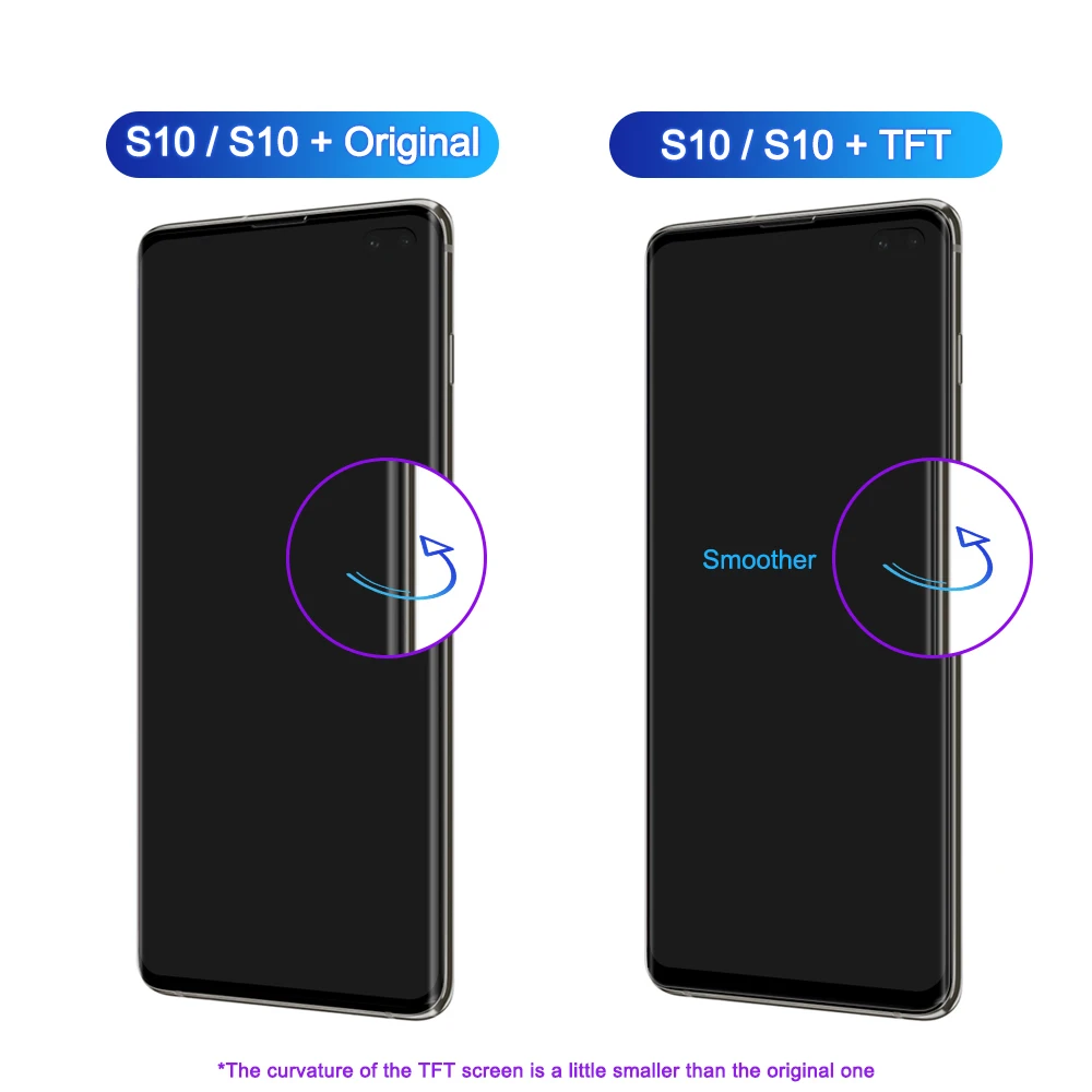 Экран с рамкой для Samsung Galaxy S10 + / Plus G975F/DS ЖК-дисплей сенсорный экран дигитайзер