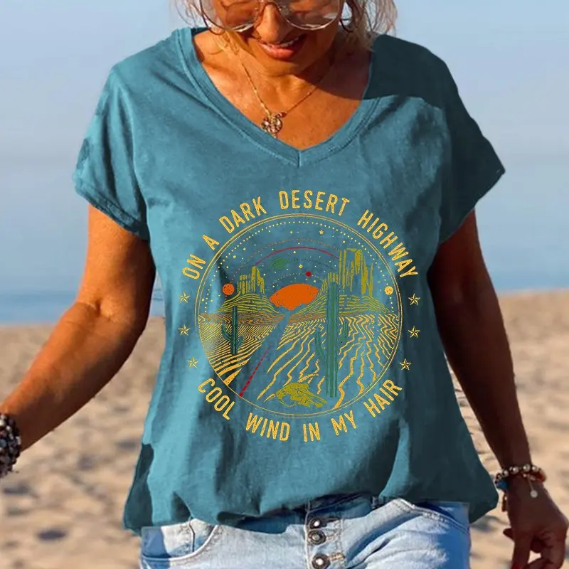 

On A Dark Desert Highway Desert Landscape Graphic Tees