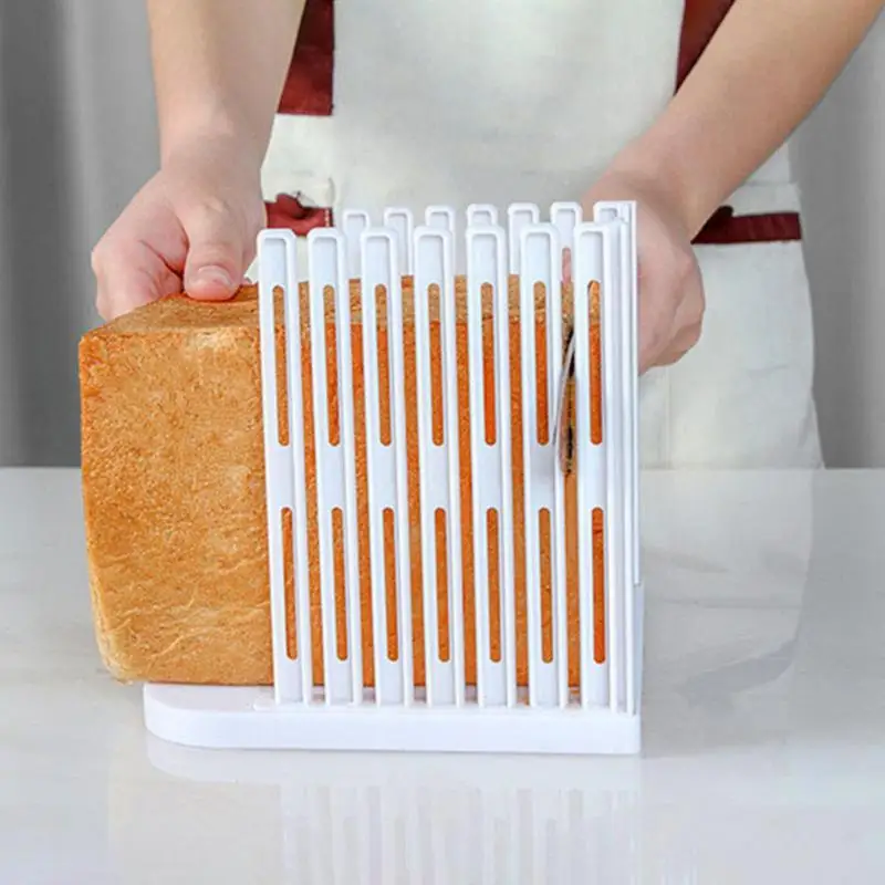 

Bread Slicer Machine Bread Slicer With Crumb Catcher Tray Toast Cutting Guide Supplies household Kitchen Tool Bakery Accessories