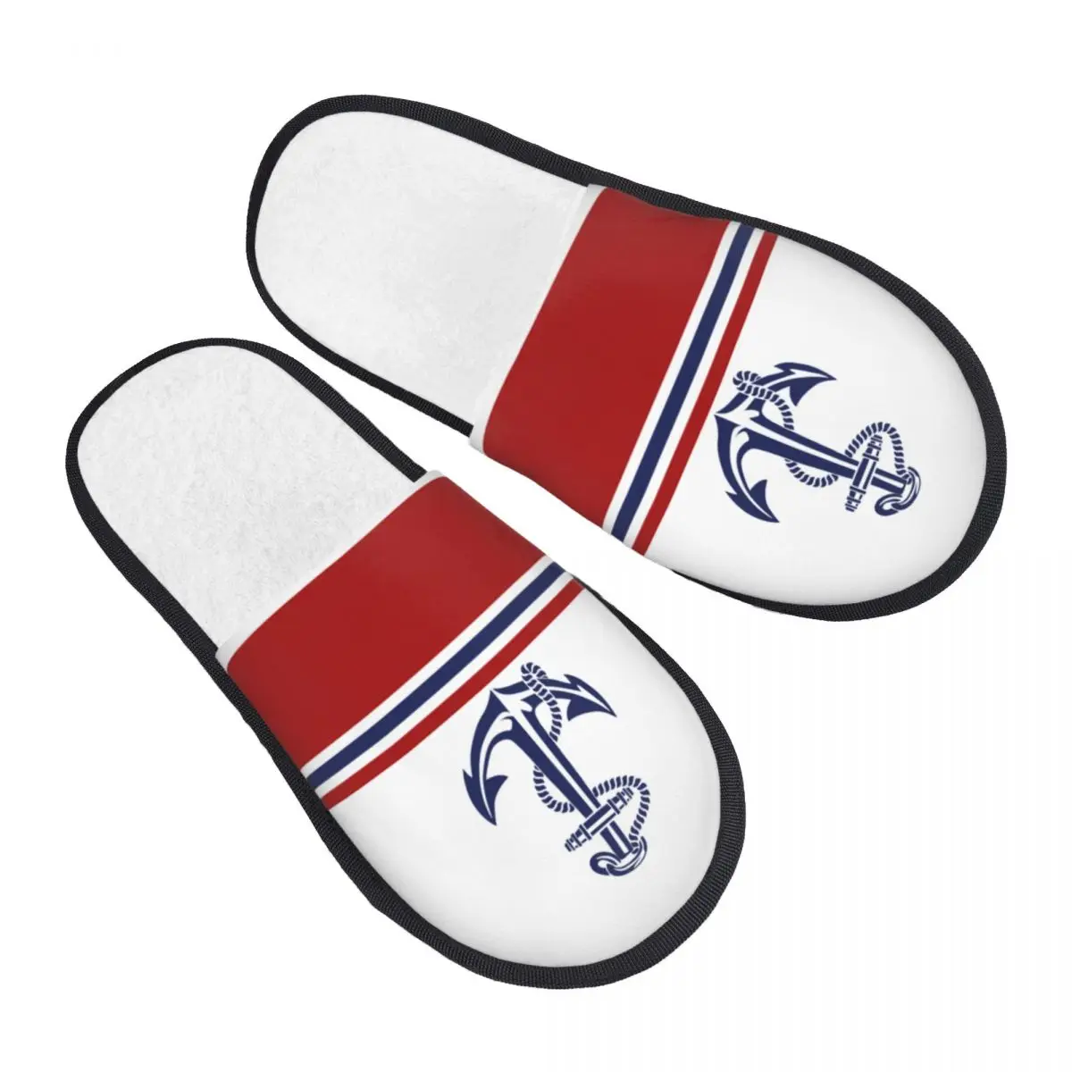 Изготовленные на заказ темно-синие полоски с морским якорем мягкие домашние