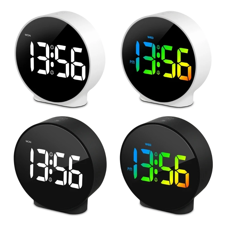 

Modern LED Digital Bedroom Table Clock 12/24H with Snooze Calendar Functrion