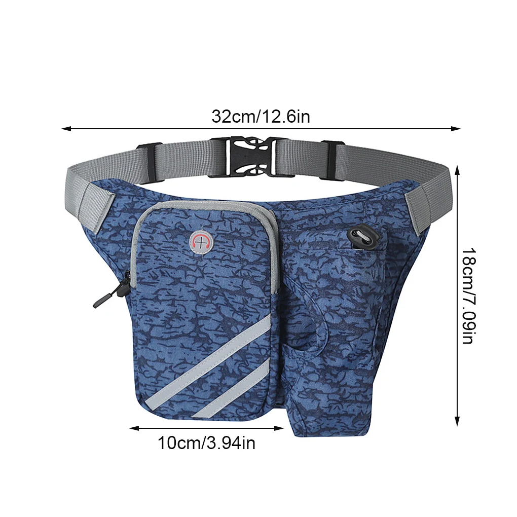 

Diagonal Belt Bag Nylon Waterproof Water Bottle Waist Pouch Adjustable Sports Running Phone Pocket Bag With Reflector