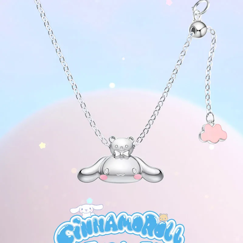 

New Mymelody Cinnamoroll Necklaces Sanrio Anime S925 Silver Colorfast Exquisite Sobriety Cartoon Accessories Girls Birthday Gift