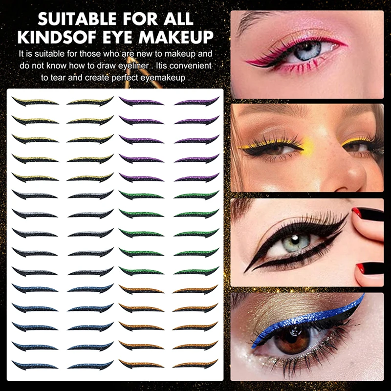 

5 Pairs Eyelid Line Stick Reusable Glitter Eyeliner Stickers Waterproof Double Eyelid Sticke Eye Makeup Self-Adhesive Cosmetics