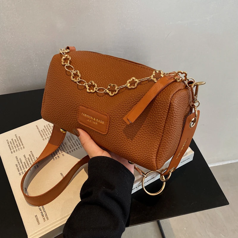 

Модная сумка-мессенджер в Корейском стиле, роскошная кожаная сумка через плечо, изящная винтажная сумка-мешок на цепочке, сумка-тоут