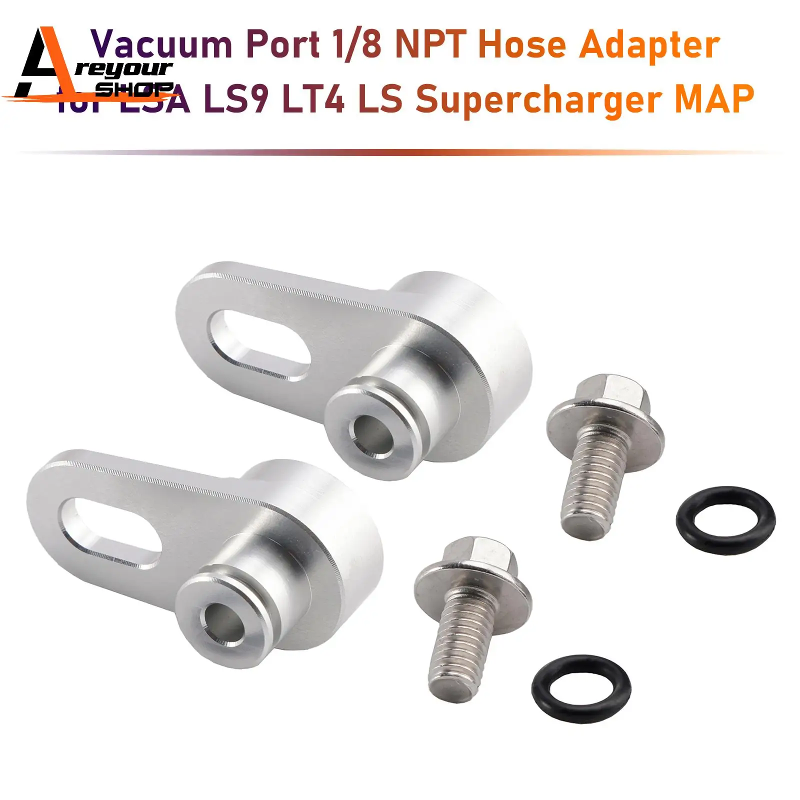 Фото Адаптер для вакуумного порта Areyourshop 1/8 NPT для шланга LSA LS9 LT4 LS Supercharger MAP №1