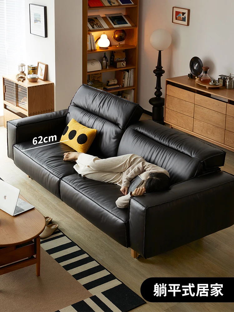 Диваны из натуральной кожи в стиле ретро черная верхняя часть воловьей с высокой