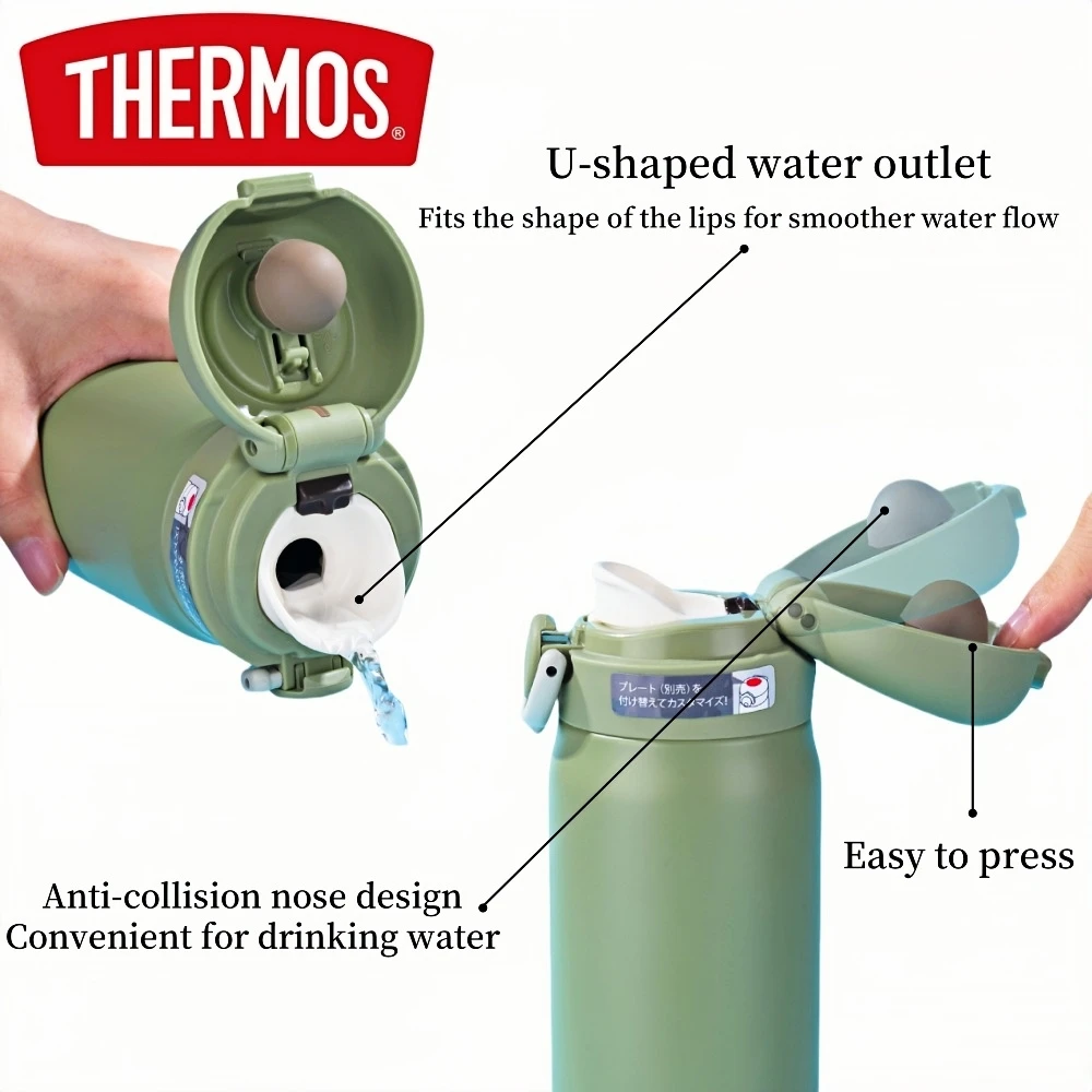 Фото THERMOS 500 мл термокружка, термос из нержавеющей стали для горячей и холодной воды, герметичная кофейная кружка для офиса, поездок на работу на открытом воздухе №4