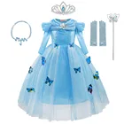 Костюм принцессы Золушки для девочек, бальное платье для конкурса, Детский Костюм Золушки, одежда для карнавала, дня рождения, детское платье на Хэллоуин