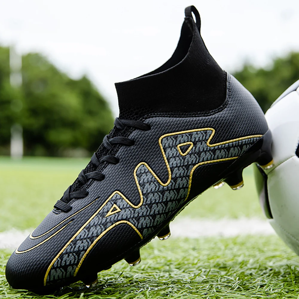 Man's Soccer Shoes Adult Kid TF/FG Outsole Non-Slip Unisex Football Cleats Outdoor Lawn Breathable Sneakers 32-45