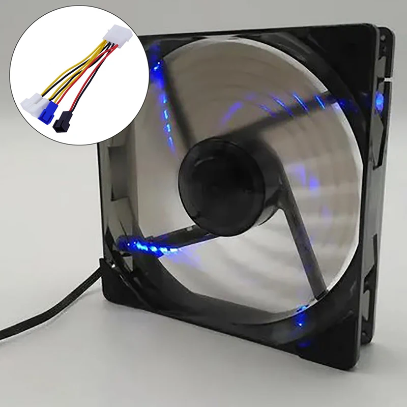 

4 Pin Molex To 3 Pin Fan Power Cable Adapter Connector 12v*2/ 5v*2 Computer Cooling Fan Cables For CPU PC Case Fan
