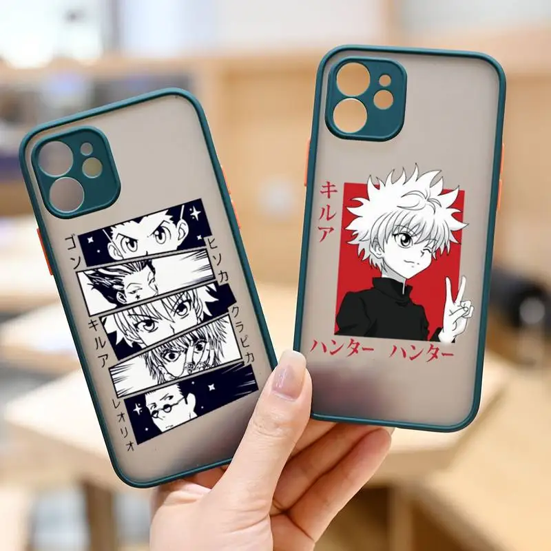 

Hunter x hunter anime Phone Case Black Green Color Matte Transparent For iPhone 13 12 Mini 11 Pro X XR XS Max 7 8 Plus