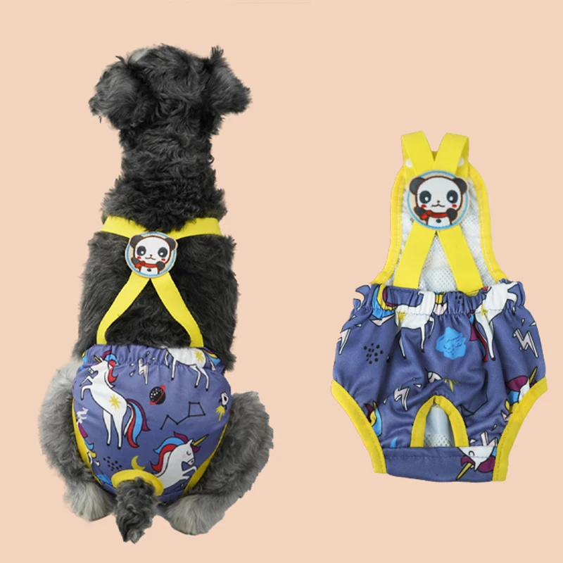 

Cartoon Print Female Dog Shorts Puppy Physiological Pants Diaper Pet Underwear Briefs for Small Medium Girl Dogs Schnauzer