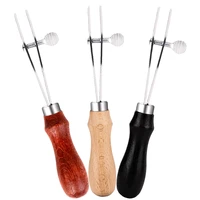 miusie 1pcs adjustable leather edge stitching groover wooden handle leather craft groove gouge diy tool edge creaser