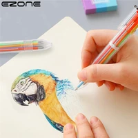 ezone 6pcs set 6colors ballpoint pen gel pen stationery push multicolor pen cute plastic creative color pen all in one gel pen