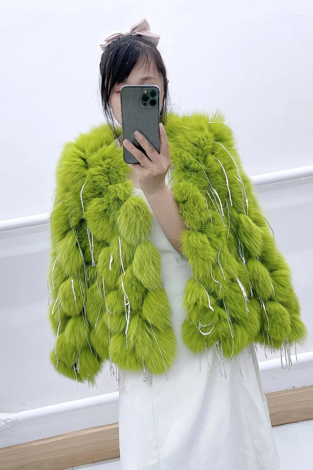 New women's genuine real natural fox fur coat  fashion  jacket ladies Luxury outwear