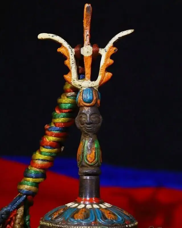 Тибетский бронзовый колокол Dril-bu Bell w Dorje Phurpa