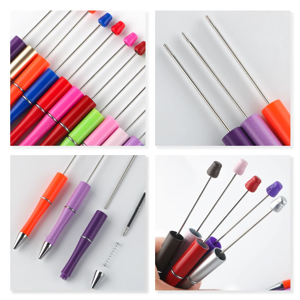 50/100/200Pcs Ballpoint Pen DIY Bead Pen Plastic Beadable School Office Writing Supplies Stationery Wedding Gift